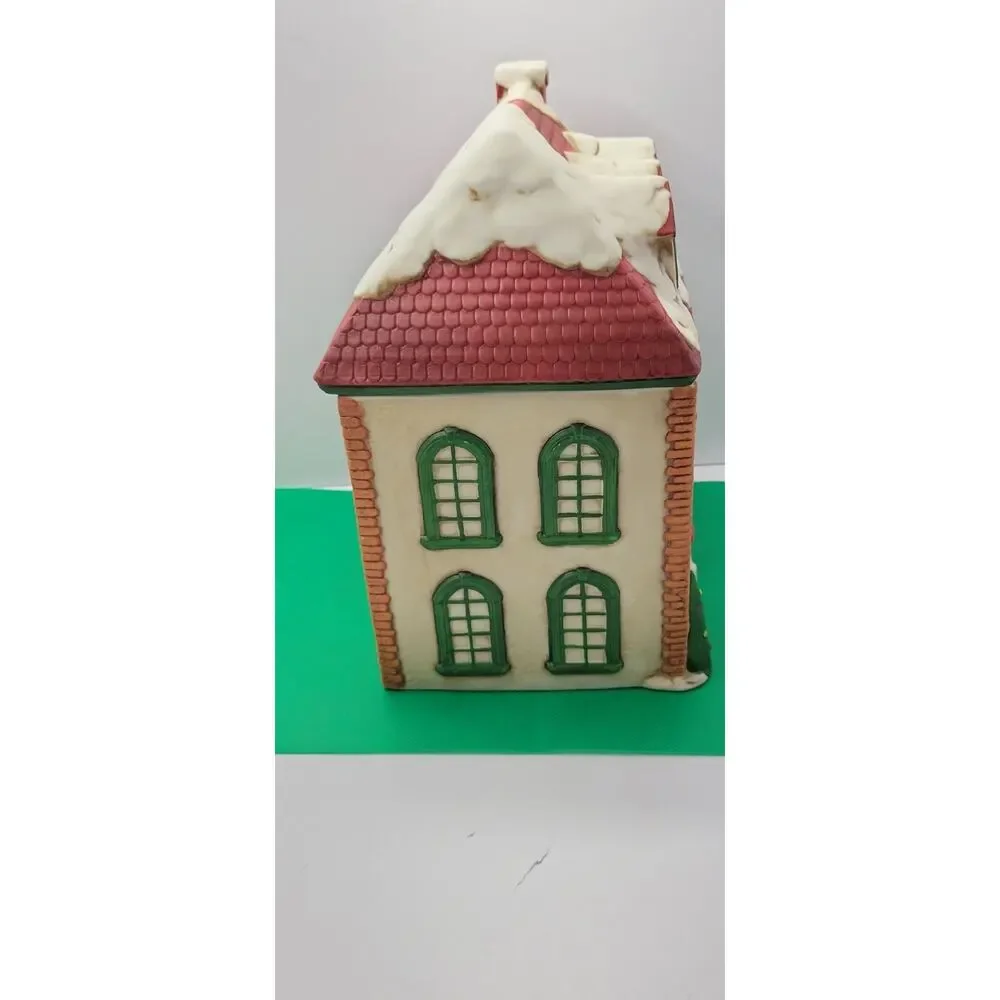 Christmas Toy Shop Ceramic Cookie Jar Canister House Holiday Village Decor